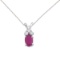 Certified 14K White Gold Oval Ruby Pendant with Diamonds