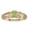 Certified 14k Yellow Gold Oval Peridot Ring