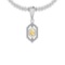 Certified 1.05 Ctw I2/I3 Citrine And Diamond 14K White Gold Pendant