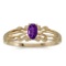 Certified 14k Yellow Gold Oval Amethyst Ring