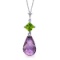 5.5 Carat 14K Solid White Gold Necklace Peridot Purple Amethyst