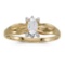 Certified 10k Yellow Gold Oval White Topaz And Diamond Ring