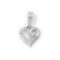 Certified 14K White Gold Diamond Heart Pendant