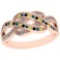 0.26 Ctw SI2/I1 Treated Fancy Blue ,Black,Yellow And White Diamond 14K Rose Gold Ring