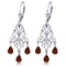 3.75 Carat 14K Solid White Gold Chandelier Earrings Natural Garnet