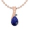 0.78 Ctw VS/SI1 Blue Sapphire And Diamond 14K Rose Gold Pendant