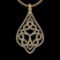 1.03 Ctw I2/I3 Diamond 10K Yellow Gold Victorian Style Pendant