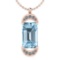 18.14 Ctw I2/I3 Blue Topaz And Diamond 14K Rose Gold Necklace