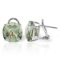 7.2 Carat 14K Solid White Gold French Clips Earrings Green Amethyst