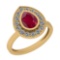 1.77 Ctw Ruby And Diamond SI2/I1 14K Yellow Gold Vintage Style Ring