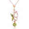 14K Solid Rose Gold Butterfly Necklace with Peridots