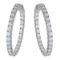 Certified 14k White Gold Secure Lock In Out 34 mm Hoops