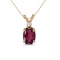 Certified 14k Yellow Gold Oval Rhodolite Garnet And Diamond Pendant