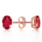1.8 Carat 14K Solid Rose Gold Stud Earrings Natural Ruby