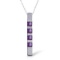 0.35 Carat 14K Solid White Gold Necklace Bar Natural Purple Amethyst