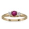 Certified 10k Yellow Gold Round Rhodolite Garnet And Diamond Ring