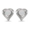 Certified 14k White Gold Round Opal Heart Earrings