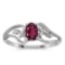 Certified 10k White Gold Oval Rhodolite Garnet And Diamond Ring