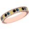 0.83 Ctw I2/I3 Multi Treated Fancy yellow,Blue,Black diamond 14K Rose Gold Filigree Style Band Ring
