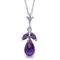 1.7 Carat 14K Solid White Gold Close Enough Amethyst Necklace