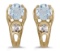 Certified 14k Yellow Gold Round Aquamarine And Diamond Earrings