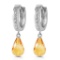 4.54 CTW 14K Solid White Gold Epitome Of Elegance Citrine Diamond Earrings
