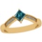 0.73 Ctw I2/I3 Treated Fancy Blue And White Diamond Platinum 14K Yellow Gold Plated Ring