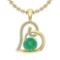 2.20 Ctw Emerald And Diamond I2/I3 14K Yellow Gold Victorian Pendant