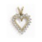 Certified 14K Yellow Gold Diamond Heart Pendant