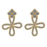 1.28 Ctw SI2/I1 Diamond 14K Yellow Gold Earrings