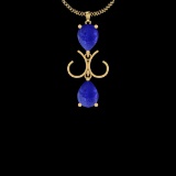 16.70 Ctw Tanzanite Style 10K Yellow Gold Victorian Style Pendant