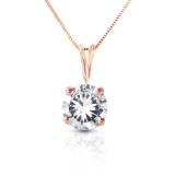 14K Solid Rose Gold Necklace withNatural 0.50 Carat Diamond