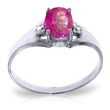 0.76 Carat 14K Solid White Gold Flip And Direct Pink Topaz Diamond Ring