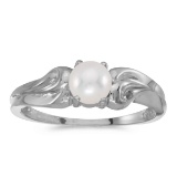 Certified 14k White Gold Pearl Ring