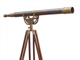 Floor Standing Antique Brass Anchormaster Telescope 65in.