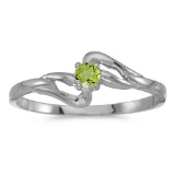 Certified 14k White Gold Round Peridot Ring