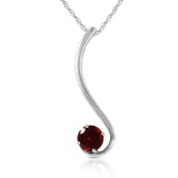 0.55 Carat 14K Solid White Gold Suddenly Garnet Necklace