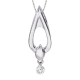 Certified 14K White Gold Dashing Diamonds Pendant