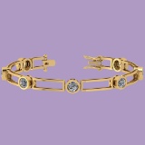 3.50 Ctw Diamond I1/I2 Bezel Set 14K Yellow Gold Bracelet