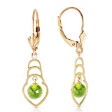 1.25 Carat 14K Solid Gold Santa Fe Peridot Earrings