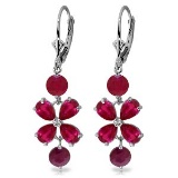 5.32 CTW 14K Solid White Gold Chandelier Earrings Natural Ruby