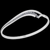 1.03 Ctw I2/I3 Diamond 10K White Gold Vintage Style Bangle