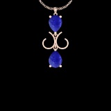 16.70 Ctw Tanzanite Style 10K Rose Gold Victorian Style Pendant