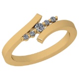 0.11 Ctw VS/SI1 Diamond Platinum 14K Yellow Gold Plated Ring