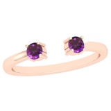 0.50 Ctw Amethyst Style Prong 14K Rose Gold Entrity Ring