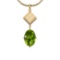 3.07 Ctw Peridot And Diamond I2/I3 10k Yellow Gold Pendant