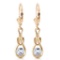 1.3 Carat 14K Solid Gold Leverback Earrings Natural Aquamarine