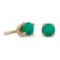 Certified 3 mm Petite Round Genuine Emerald Stud Earrings in 14k Yellow Gold 0.18 CTW
