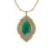 21.37 Ctw VS/SI1 Emerald And Diamond 14K Yellow Gold Pendant