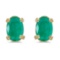 Certified 14k Yellow Gold Oval Emerald Earrings